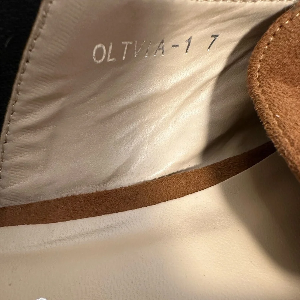 Sole Sister Gail Brown Suede Leather Collapsible Heels Slip On Flat Shoes Size 7 - Picture 6 of 9